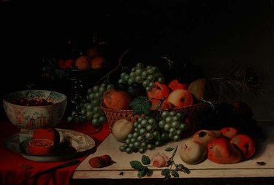 Bir sepet üzüm ve elma by Jan van Os