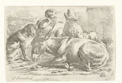 İki dinlenme eşek sürücüleri by Jan van Ossenbeeck