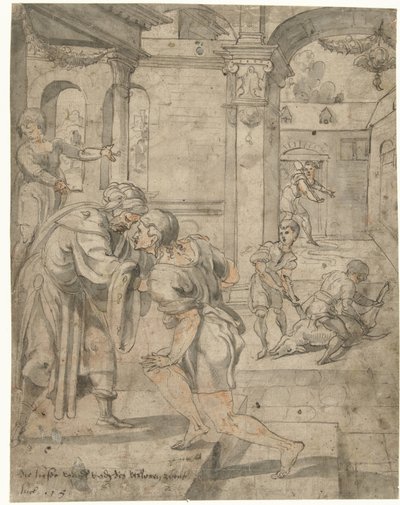 Prodigal Oğlunun Dönüşü by Jan van Scorel (circle of)