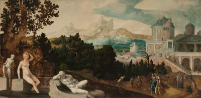 Bathsheba ile Peyzaj, c. 1540-45 by Jan van Scorel