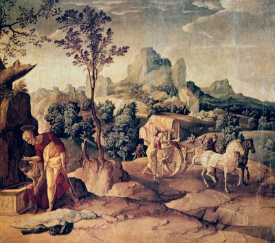 Havari Philip Hadımı Vaftiz Eden, 16. yüzyıl. by Jan van Scorel