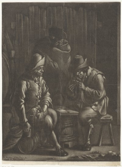 Bir varil etrafında kart oyuncuları by Jan van Somer