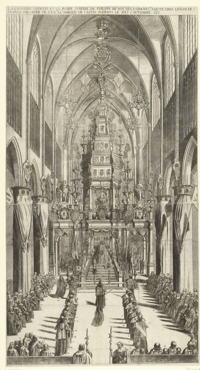 Lijkdienst voor Filips IV te Brussel, 1665 Yanan şapel ve Philippe IIIe roy des Espaignes