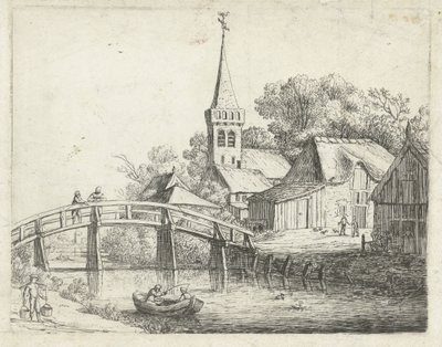 Ahşap köprü ile manzara by Jan van de Cappelle