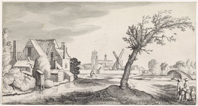 Arka planda bir şehir olan bir evde aile Playsante manzaraları ve eğlenceli sahneler (dizi başlığı) by Jan van de Velde (II)