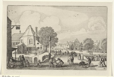 Bir şehirde pazar günü Manzaralar (dizi başlığı) Amenissimae aliquot requculae (dizi başlığı) by Jan van de Velde (II)