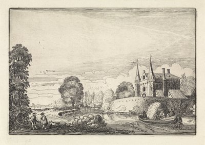 Bir hendekte zevk teknesi Manzaralar (dizi başlığı) Amenissimae aliquot requculae (dizi başlığı) by Jan van de Velde (II)