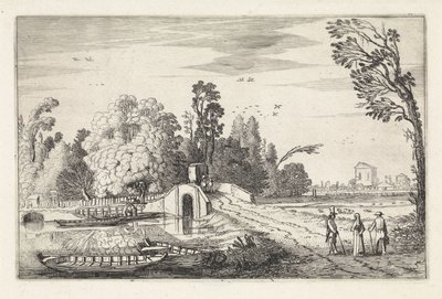 Taş köprülü nehir manzarası Manzaralar (dizi başlığı) Amenissimae aliquot requculae (dizi başlığı) by Jan van de Velde (II)
