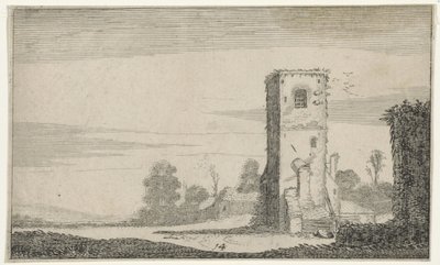 Ruïne van een toren in een landschap Harabeler (dizi adı) (dizi adı) by Jan van de Velde (II)