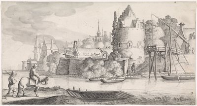 Bir nehir üzerinde şehir Keyifli manzaralar ve eğlenceli şiirler (dizi adı) by Jan van de Velde (II)