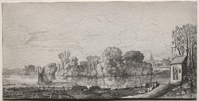 Manzaralar: Göl Kenarında Küçük Bir Şapel by Jan van de Velde II