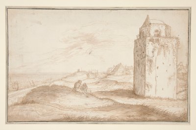 Zandvoort yakınlarındaki Kum Tepeleri ve Deniz Feneri by Jan van de Velde II