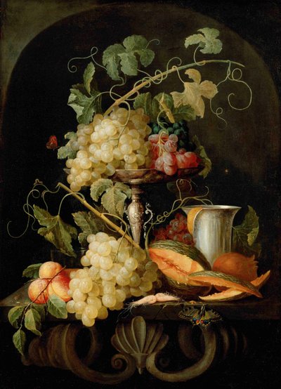 Meyveli natürmort, 1650-1660. by Jan van den Hecke