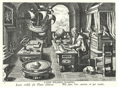 Lapis Polaris Magnes (gravür) by Jan van der Straet