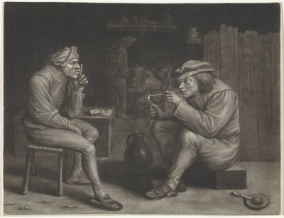 Adamın bir boruyu aydınlattığı pub sahnesi by Jan van der Bruggen