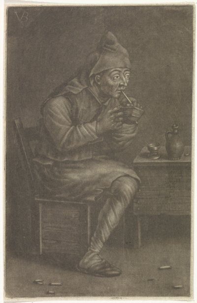 Adam piposunu yakıyor by Jan van der Bruggen