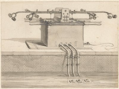 Yangın hortumu önünde çift emişli pompa by Jan van der Heyden