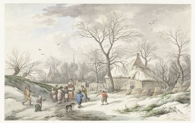 Kış: Salı günü Shrove için toplanıyor by Jan van der Meer (II)