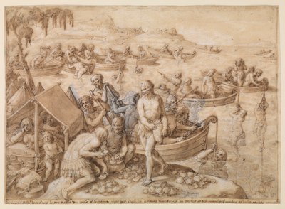 İnci dalışı, c.1596 by Jan van der Straet
