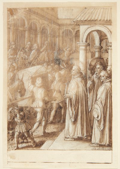 S. Giovanni Alberti Fiorentinos tarihi. Aziz, Floransa piskoposlarını simoni (?) by Jan van der Straet