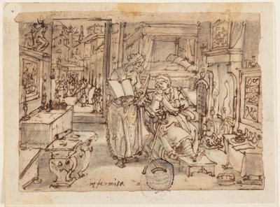 Bir eskiz defteri sayfası; sakatlık by Jan van der Straet, called Stradanus