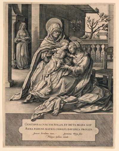 Aziz Anne, Bakire ve İsa Çocuk by Jan van der Straet, called Stradanus