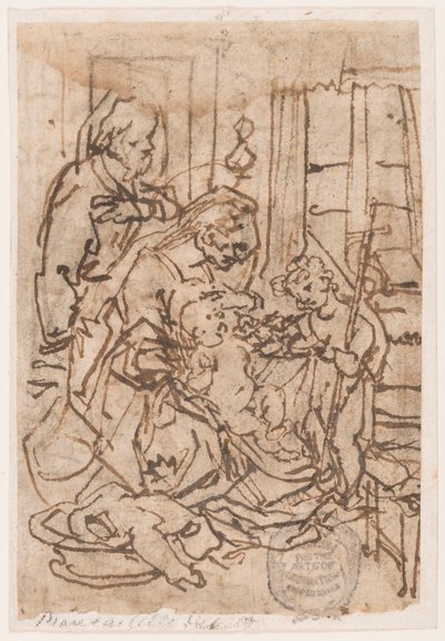 Kutsal Aile ve Vaftizci Yahya by Jan van der Straet, called Stradanus