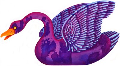 Swan, 1996, (mürekkep ve guaj) by Jane Tattersfield