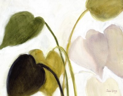 Rosey Greens içinde Philodendron ile Botanik, c.2022 (kağıt üzerine suluboya) by Janel Bragg