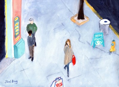 Palace Hotel Üçüncü Kattan Görünüm II, c.2016 (kağıt üzerine suluboya) by Janel Bragg