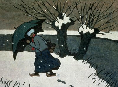 Kar Fırtınası (kağıt üzerine gravür) by Janet Fisher