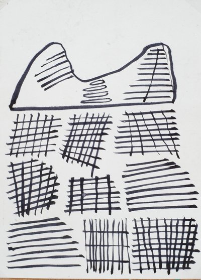 Çizim, 2015 (kağıt üzerine mürekkep) by Janet McKenzie