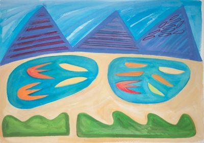 Peyzaj İçinde, 2015 (kağıt üzerine suluboya ve guaj) by Janet McKenzie