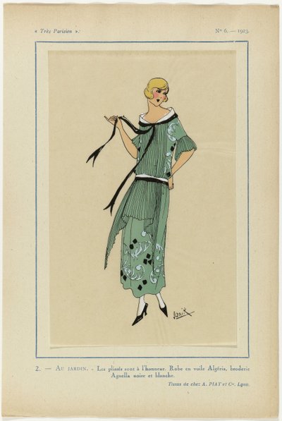 Çok Parisli, 1923, No 6: 2.- BAHÇEDE. / Pileler ön planda... by Janik