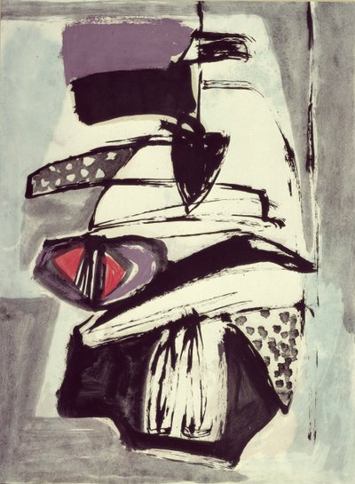 Kompozisyon (kağıt üzeri sulu boya ve guaş) by Jankel Adler