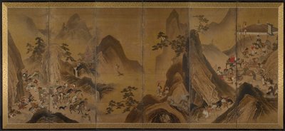 Bir Dağ Manzarasında Avlanan Tatarlar by Japan, Edo period