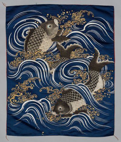 Dalgalarda Sazanlı Hediye Kılıfı (Fukusa) by Japan, Meiji period