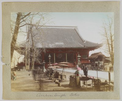 Asakusa Tapınağı, Tokyo, Japonya (el boyaması s/b fotoğraf) by Japanese Photographer