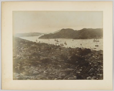Kıyı şehri, Japonya (el boyaması s/b fotoğraf) by Japanese Photographer