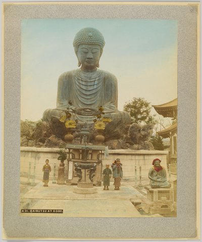 Daibutsu, Kobe, Japonya (el boyaması s/b fotoğraf) by Japanese Photographer