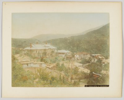 Fujiya Hotel, Miyanoshita, Kanagawa Eyaleti, Japonya (el ile renklendirilmiş s/b fotoğraf) by Japanese Photographer