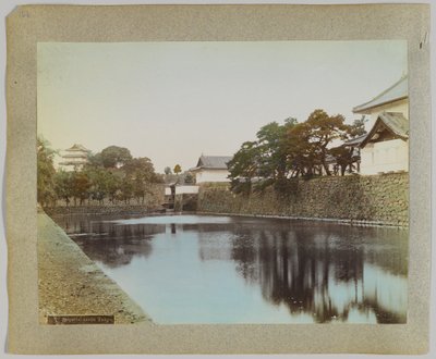 Imperial Castle, Tokyo, Japonya (el boyaması s/b fotoğraf) by Japanese Photographer