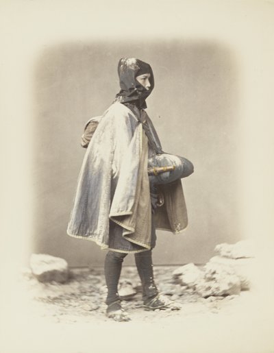 Karda Japon adam (el boyaması s/b fotoğraf) by Japanese Photographer