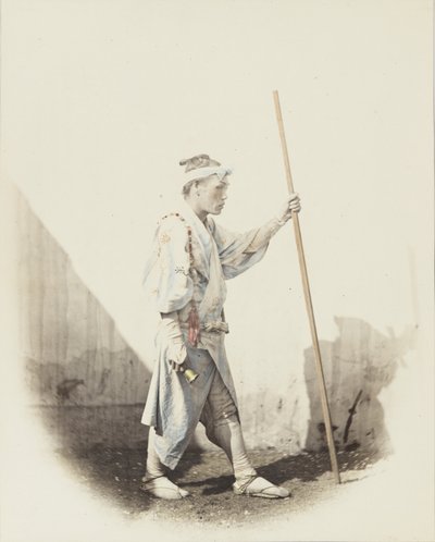 Çanlı Japon adam (el boyaması s/b fotoğraf) by Japanese Photographer