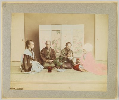 Japon evlilik töreni (el boyaması s/b fotoğraf) by Japanese Photographer