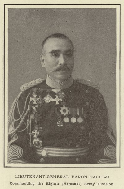 Korgeneral Baron Tachimi, Sekizinci (Hirosaki) Ordu Tümeni Komutanı by Japanese Photographer