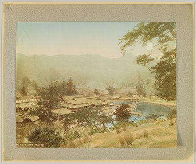 Miyajima Tapınağı, Japonya (el boyaması s/b fotoğraf) by Japanese Photographer