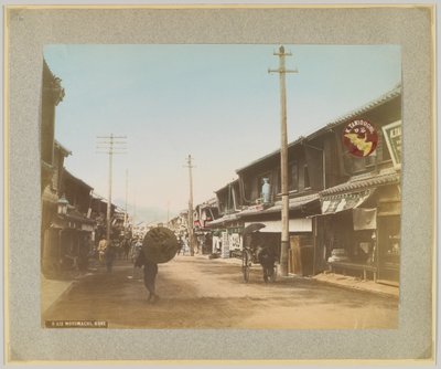 Motomachi, Kobe, Japonya (el boyaması s/b fotoğraf) by Japanese Photographer