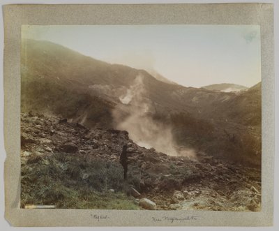 Owakudani, Hakone, Kanagawa Eyaleti, Japonya (el boyaması s/b fotoğraf) by Japanese Photographer