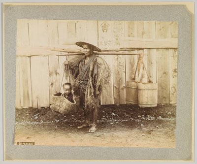 Köylü, Japonya (el boyaması s/b fotoğraf) by Japanese Photographer